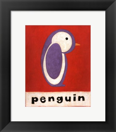 Framed P is for Penguin Print