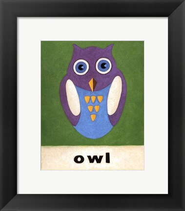 Framed O is for Owl Print
