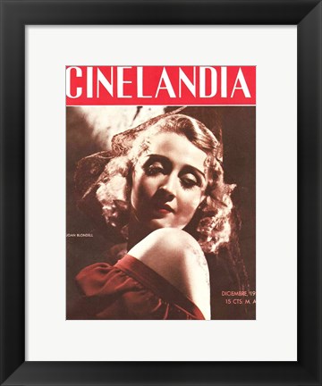 Framed Joan Blondell CINELANDIA Magazine Print