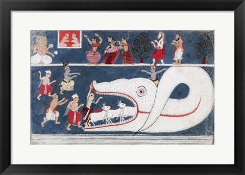 Framed Krishna Kills Aghasura Print