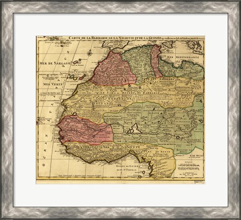 Framed Map of Africa 1742 Print
