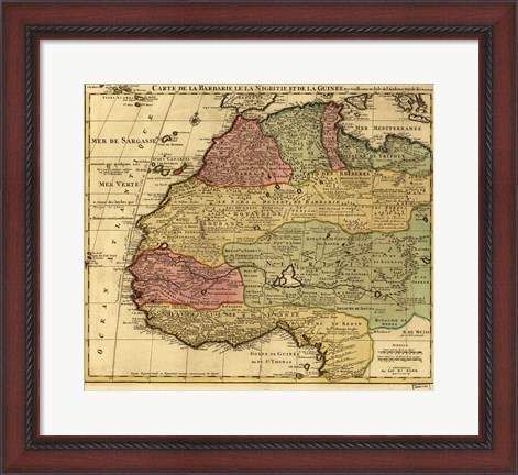Framed Map of Africa 1742 Print
