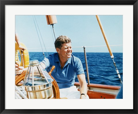 Framed President Kennedy Vacations at Hammersmith Farm Print