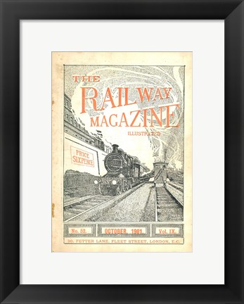 Framed Railway Magazine October 1901 Cover Print