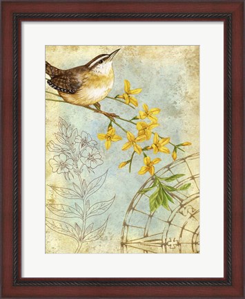 Framed Songbird Sketchbook I Print