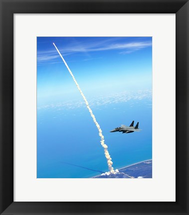 Framed 4th FW Strike Eagles Assist Shuttle Launch Print