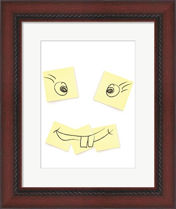 Framed Post- It Smiley Face Print