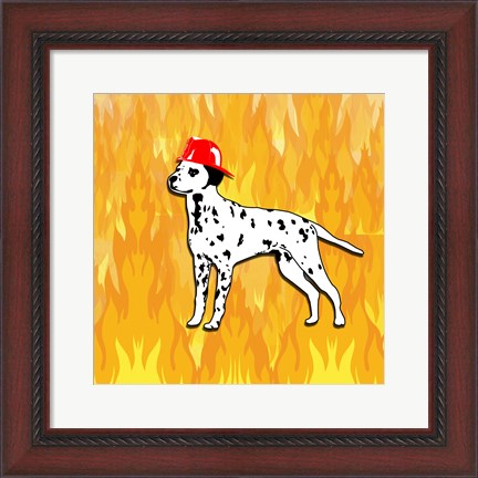 Framed Firefighter Dog Print