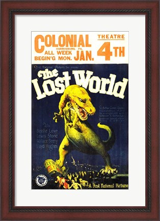 Framed Lost World Film Poster, 1925 Print