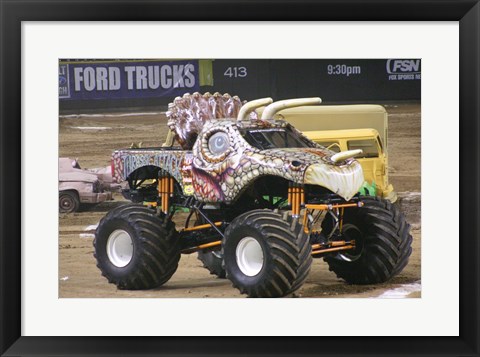 Framed Jurassic Attack Monster Truck Print