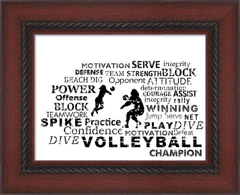 Framed Volleyball Text Print