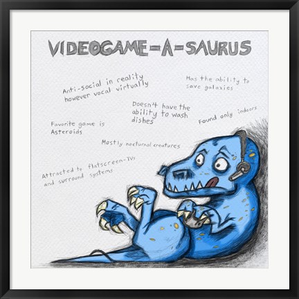 Framed Videogame A Saurus Print