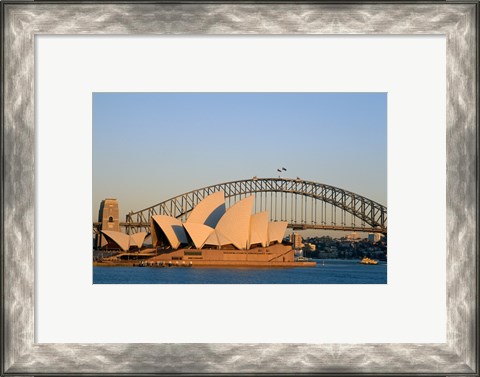 Framed Sydney Opera House in front of the Sydney Harbor Bridge, Sydney, Australia Print