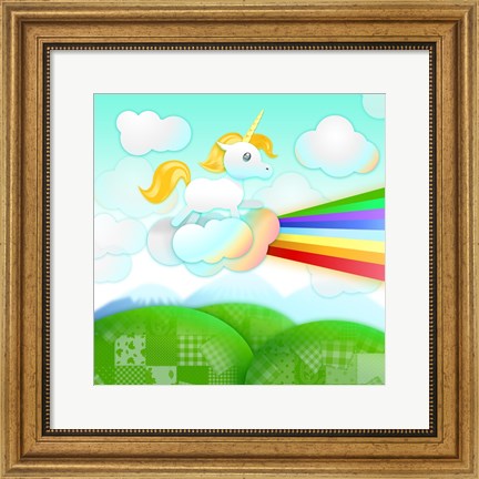 Framed Rainbow Guide Unicorn Print