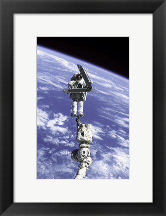 Framed Astronaut Repairing Module Print