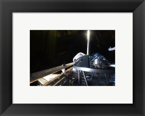 Framed STS 135 Atlantis Payload Bay &amp; Docking Mechanism Print
