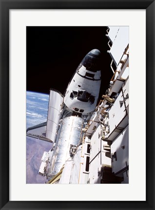 Framed STS104 Atlantis Docked ISS Print