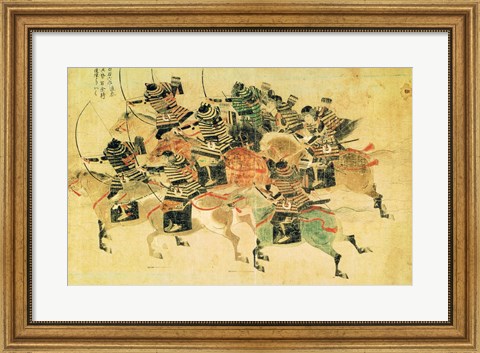 Framed Samurais on horseback Print