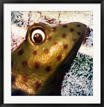 Framed Profile of playground frog Print