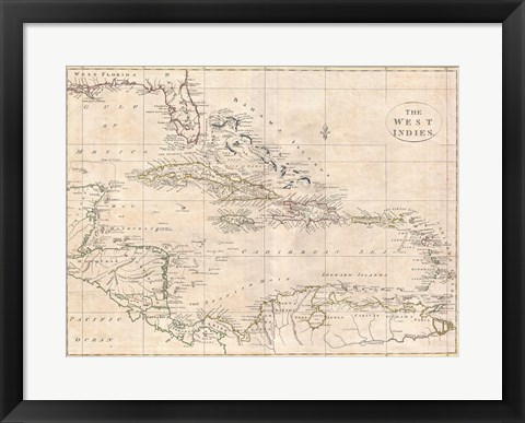 Framed 1799 Clement Cruttwell Map of South America Print