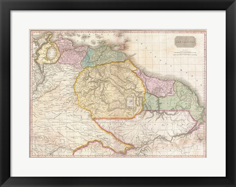 Framed 1814 Thomson Map of the West Indies Central America Print