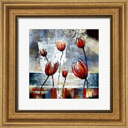 Framed Abstract Flowers Print