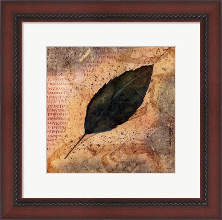 Framed Antiqued Leaves IV Print