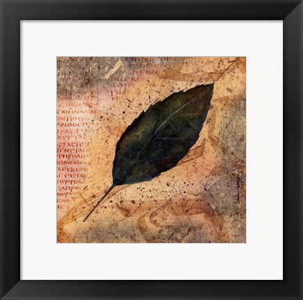 Framed Antiqued Leaves IV Print