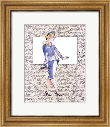 Framed 50&#39;s Fashion V Print