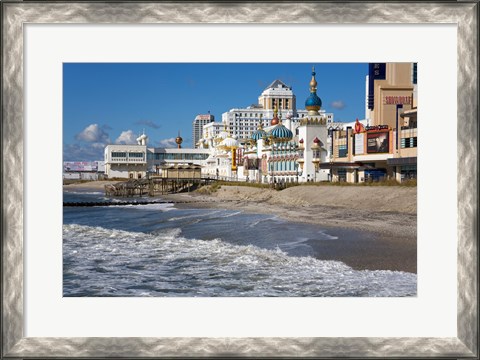 Framed Boardwalk Casinos, Atlantic City, New Jersey, USA Print