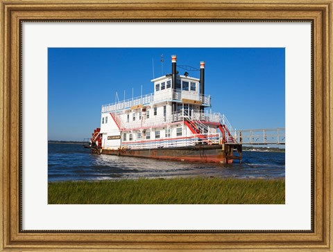 Framed Paddle Steamer on Lakes Bay, Atlantic City, New Jersey, USA Print