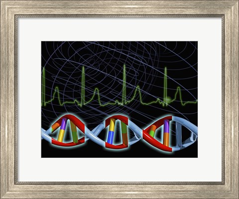 Framed Close-up of the human DNA structure Print