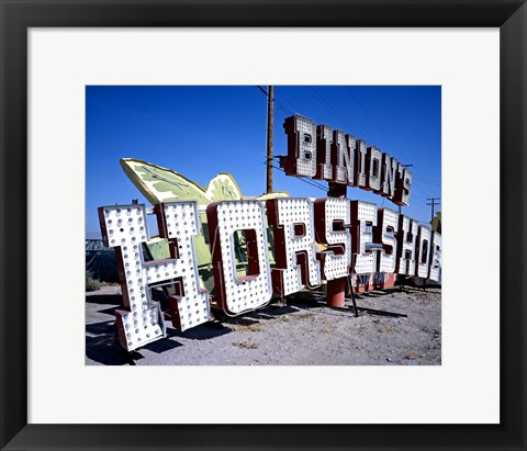 Framed Binion&#39;s Horseshoe Casino sign at Neon Boneyard, Las Vegas Print