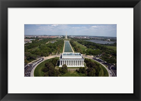 Framed Ariel view of the Lincoln Memorial Print