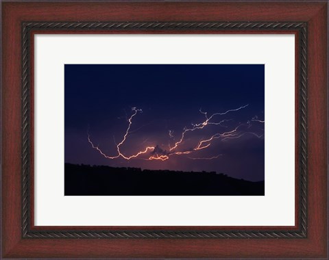 Framed Cloud to cloud lightning strike Print