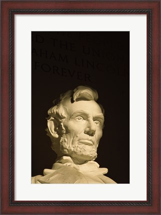 Framed High section view of a statue, Lincoln Memorial, Washington DC, USA Print