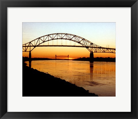 Framed Bourne Bridge over the Cape Cod Canal Print