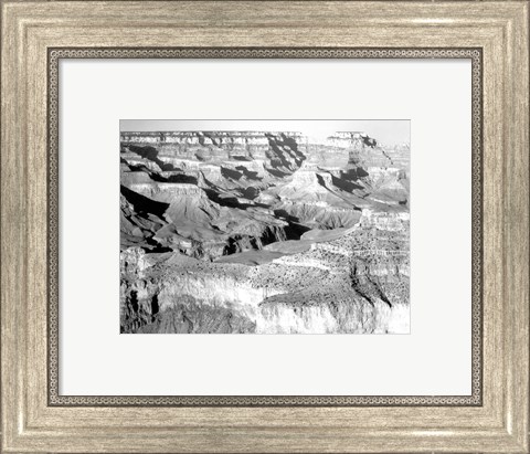 Framed Grand Canyon National Park canyon with ravine winding Print
