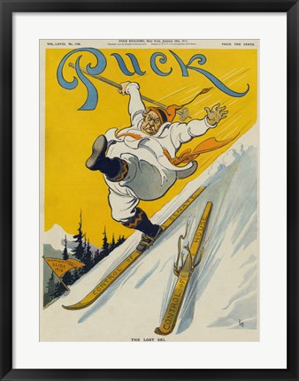 Framed lost ski Print