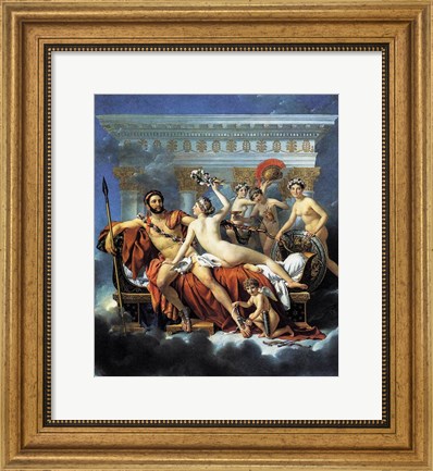 Framed Jacques - Louis David Aphrodite Ares Graces Print