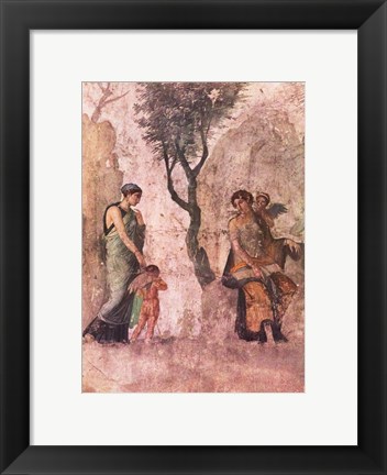 Framed La punizione di Amore Aphrodite Pompeii mural Print