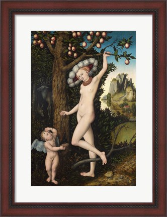 Framed Lucas Cranach the Elder - Cupid complaining to Venus Print