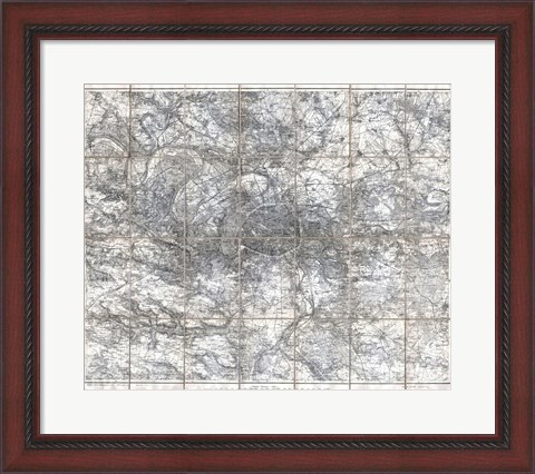 Framed 1902 L&#39;Armee Case Map of Paris and Environs Print