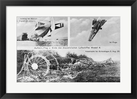 Framed Zeppelin&#39;s Chen Luftschiffes Modell 4 Print
