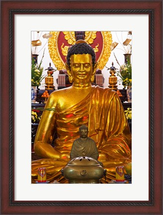 Framed Statue of Buddha in a Temple, Long Son Pagoda, Nha Trang, Vietnam Print