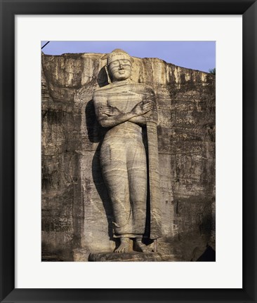 Framed Statue of Buddha carved in a rock, Gal Vihara, Polonnaruwa, Sri Lanka Print