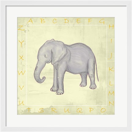 Framed Elephant Alphabet Print