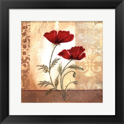 Framed Red Poppies I Print