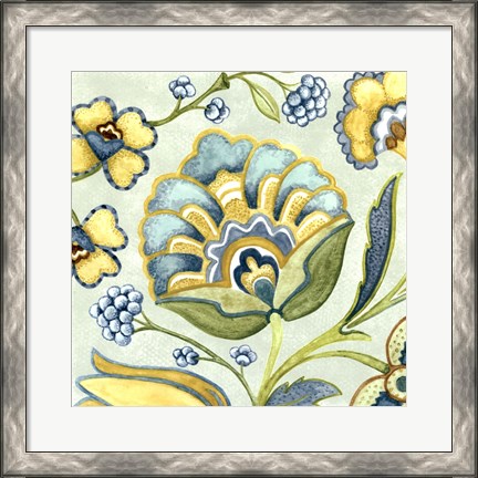 Framed Decorative Golden Bloom III Print