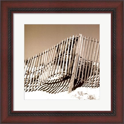 Framed Fences in the Sand II Print